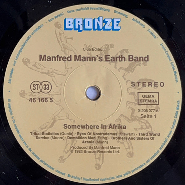 Manfred Mann's Earth Band : Somewhere In Afrika (LP, Album, Club)