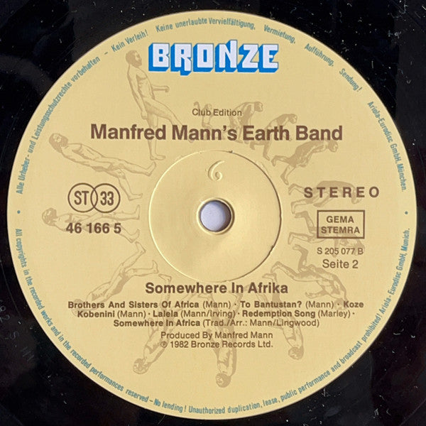 Manfred Mann's Earth Band : Somewhere In Afrika (LP, Album, Club)