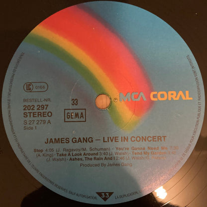 James Gang : Live In Concert (LP, Album, RE)