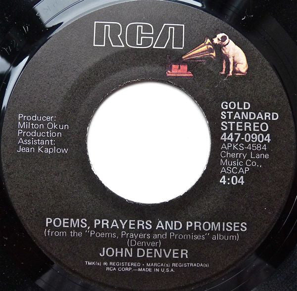 John Denver With Fat City : Take Me Home, Country Roads (7", Single, RE)