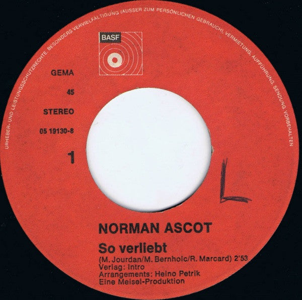 Norman Ascot : So Verliebt (7", Single)