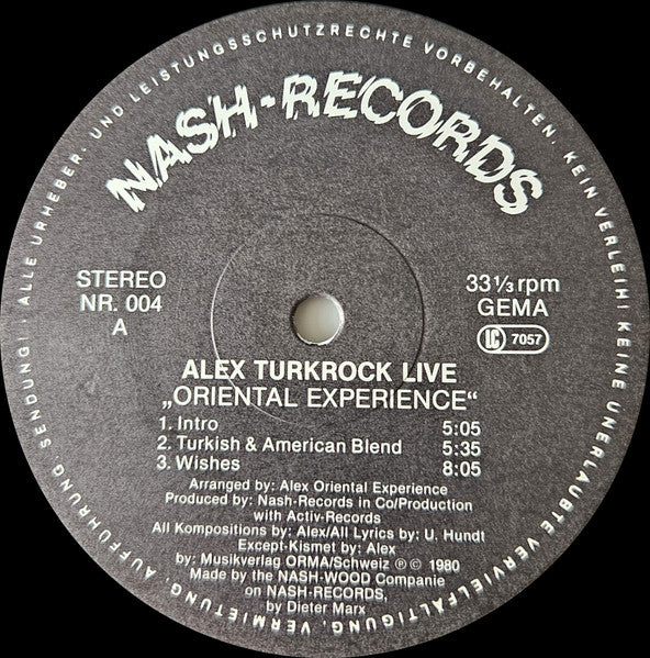 Alex Oriental Experience : Live! (LP, Album)