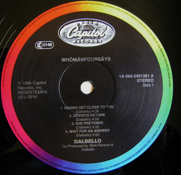 Dalbello* : Whōmănfoursāys (LP, Album)