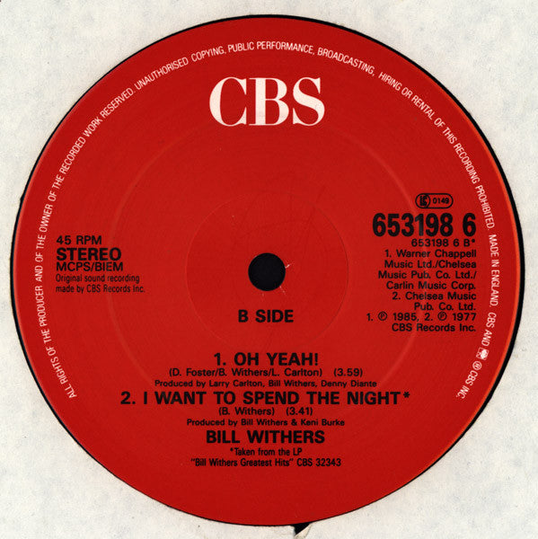 Bill Withers : Ain't No Sunshine (Total Eclipse Mix) (12")