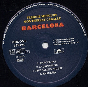 Freddie Mercury & Montserrat Caballé : Barcelona (LP, Album, RE)