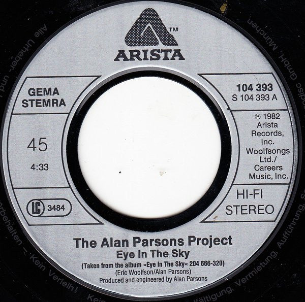 The Alan Parsons Project : Eye In The Sky (7", Single)