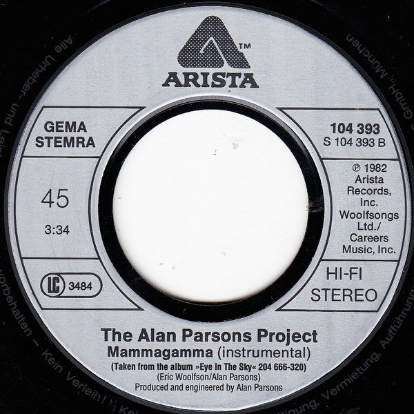 The Alan Parsons Project : Eye In The Sky (7", Single)