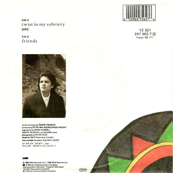 Tanita Tikaram : Twist In My Sobriety (7", Single)