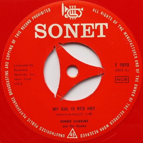 Ronnie Hawkins : Mary Lou / My Gal Is Red Hot (7", Red)
