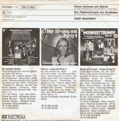 Gaby Baginsky : Diebe Kommen Am Abend / Der Plattenschrank Von Grosspapa (7", Single)