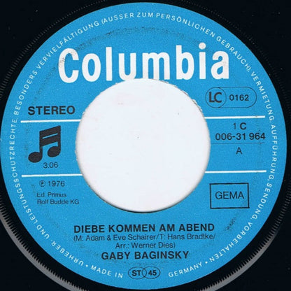 Gaby Baginsky : Diebe Kommen Am Abend / Der Plattenschrank Von Grosspapa (7", Single)
