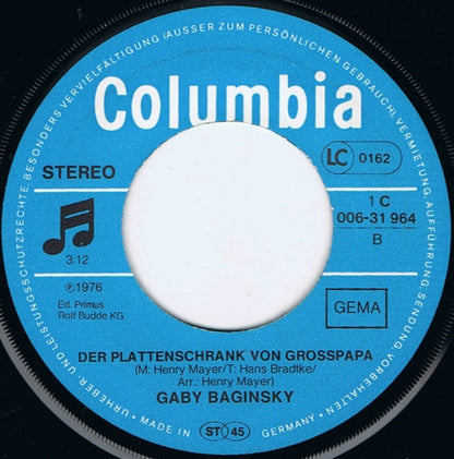 Gaby Baginsky : Diebe Kommen Am Abend / Der Plattenschrank Von Grosspapa (7", Single)