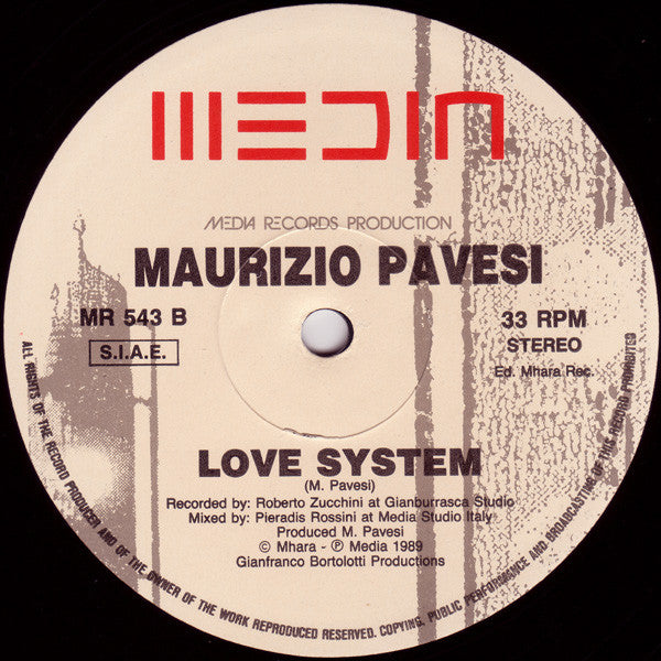Maurizio Pavesi : Love System (12")