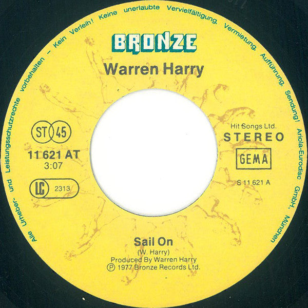 Warren Harry : Sail On (7", Single)