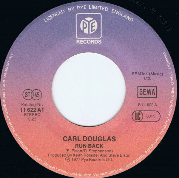 Carl Douglas : Run Back (7", Single)