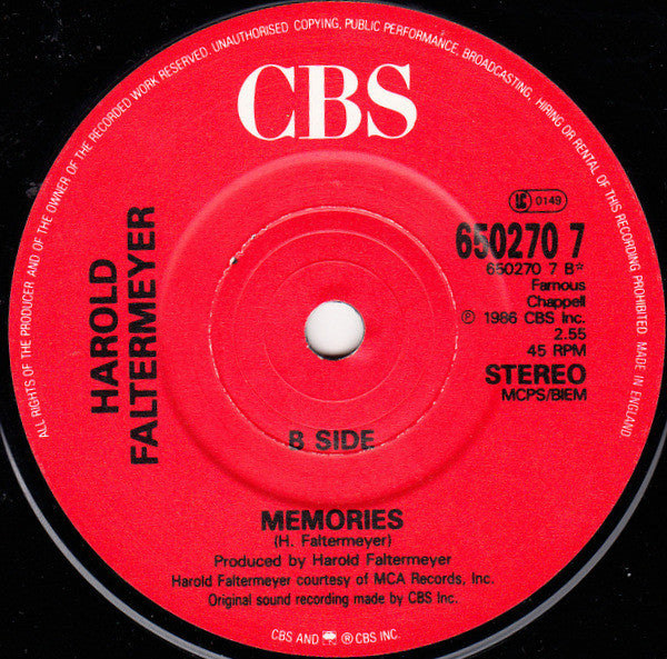 Harold Faltermeyer and Steve Stevens : Top Gun Anthem (7", Single)