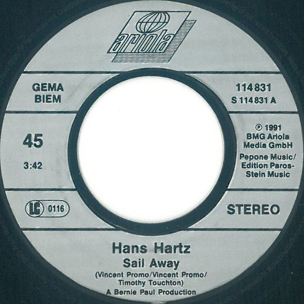 Hans Hartz : Sail Away (7", Single)