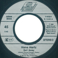 Hans Hartz : Sail Away (7", Single)