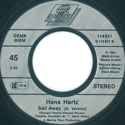 Hans Hartz : Sail Away (7", Single)