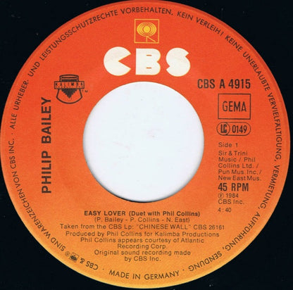 Philip Bailey Duet With Phil Collins : Easy Lover (7", Single)