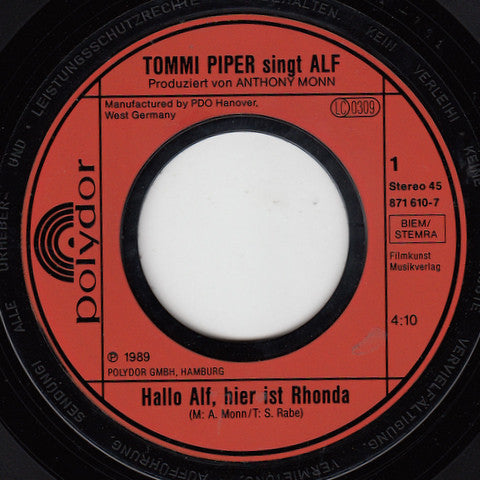 Thomas Piper (2) Singt ALF (2) : Rhonda (7", Single)