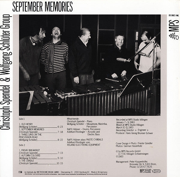 Christoph Spendel & Wolfgang Schlüter Group : September Memories (LP, Album)