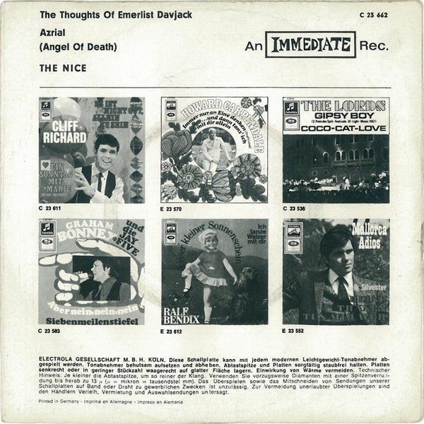 The Nice : The Thoughts Of Emerlist Davjack (7", Single)