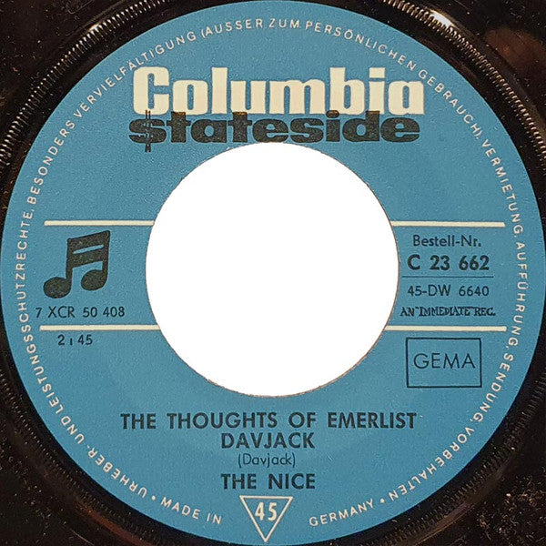 The Nice : The Thoughts Of Emerlist Davjack (7", Single)