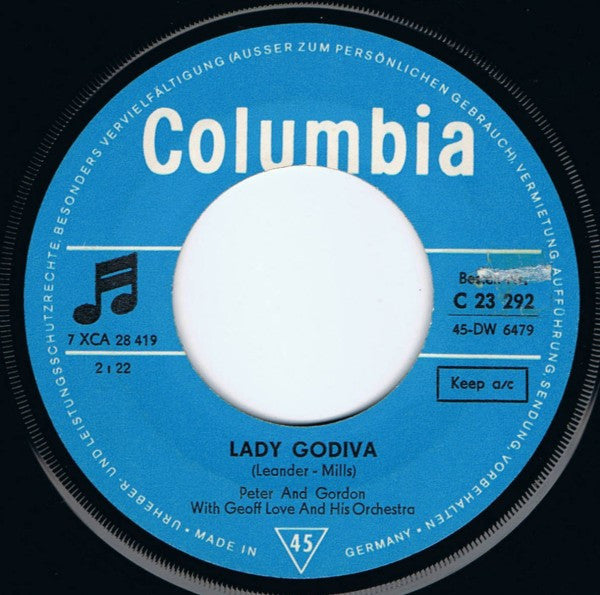 Peter & Gordon : Lady Godiva / Morning's Calling (7", Single)