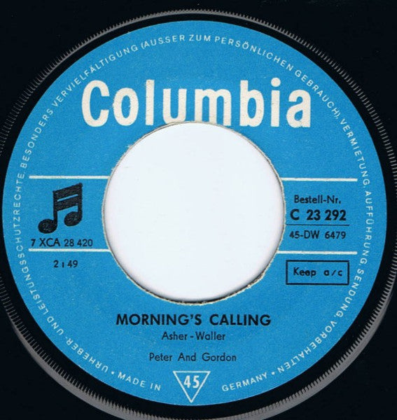 Peter & Gordon : Lady Godiva / Morning's Calling (7", Single)