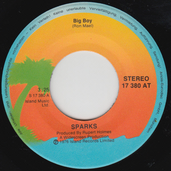 Sparks : Big Boy (7", Single)