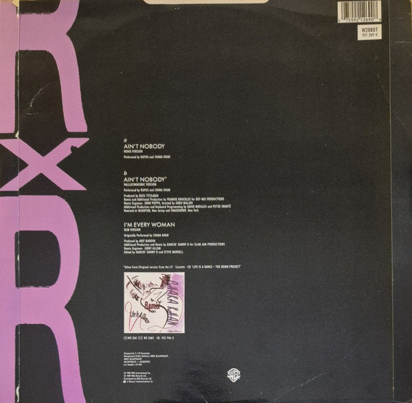 Rufus & Chaka Khan : Ain't Nobody (Remix Version) (12", Dam)