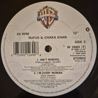 Rufus & Chaka Khan : Ain't Nobody (Remix Version) (12", Dam)