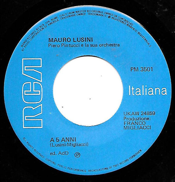 Mauro Lusini : Maryanna Dilon Dilan / A 5 Anni (7", Mono)