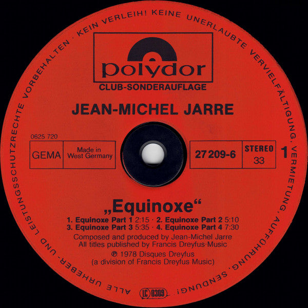 Jean Michel Jarre* : Equinoxe (LP, Album, Club)
