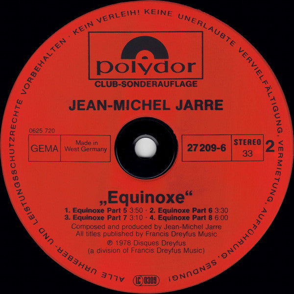 Jean Michel Jarre* : Equinoxe (LP, Album, Club)