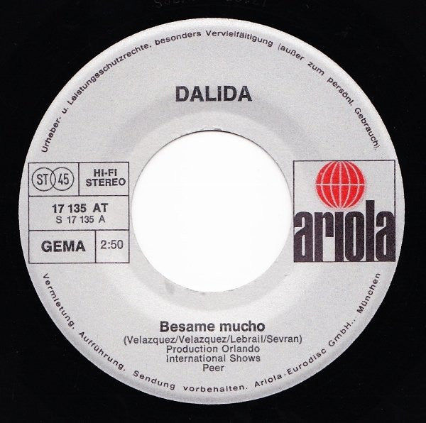 Dalida : Besame Mucho / Ne Lui Dis Pas (7", Single)