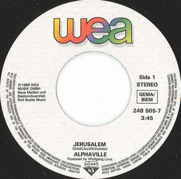 Alphaville : Jerusalem (7", Single)