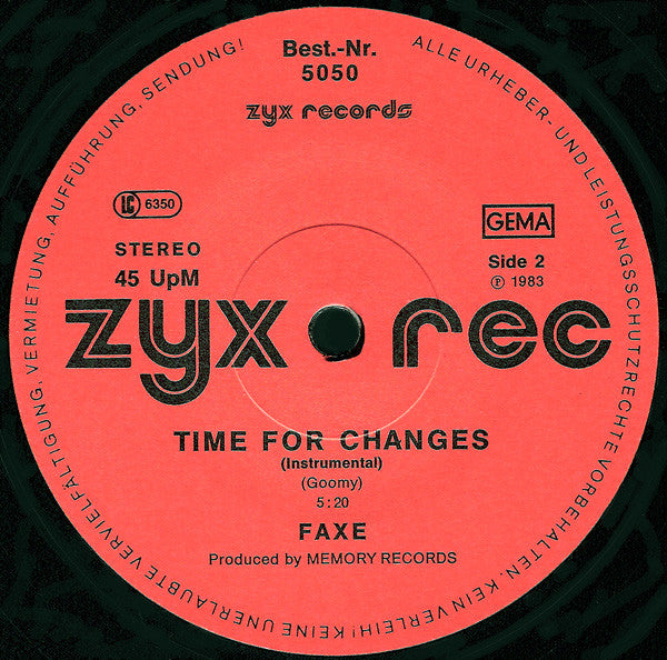 Faxe : Time For Changes (12")