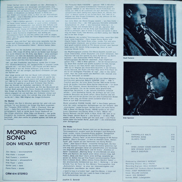 Don Menza : Morning Song (LP, Album, RE, Gat)