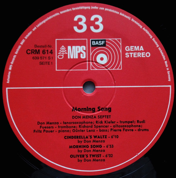 Don Menza : Morning Song (LP, Album, RE, Gat)