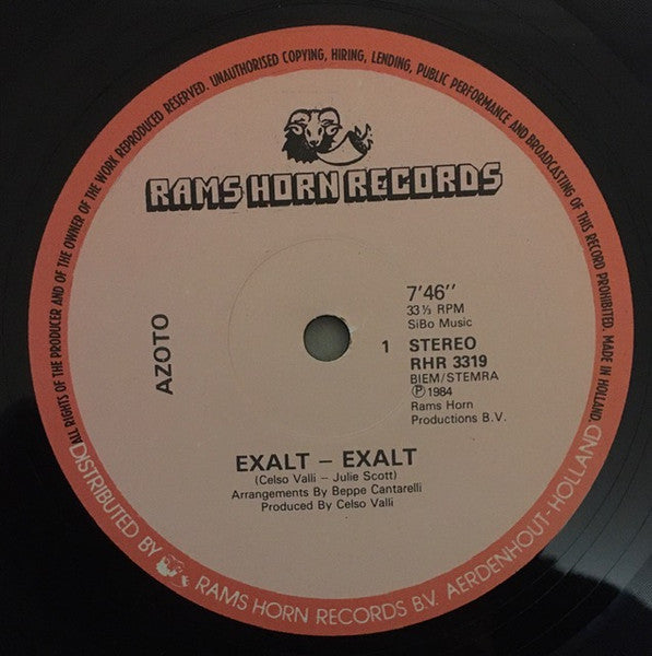 Azoto : Exalt - Exalt / Anytime Or Place (12")