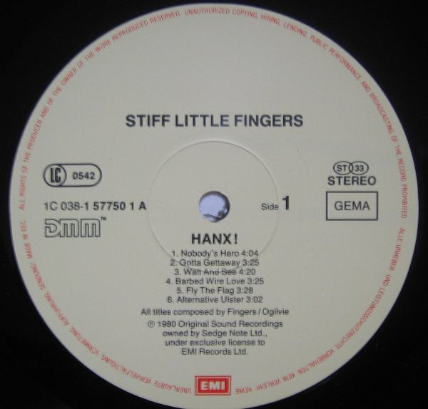Stiff Little Fingers : Hanx! (LP, Album, RE)