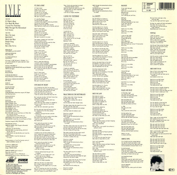 Lyle Lovett : Pontiac (LP, Album)