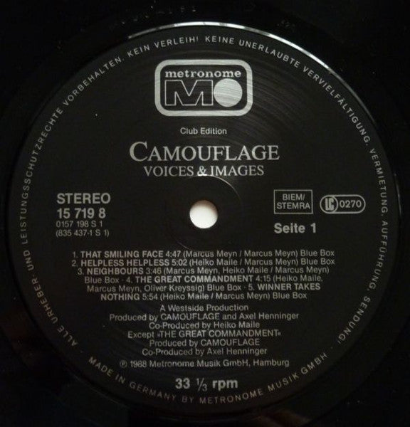 Camouflage : Voices & Images (LP, Album, Club)