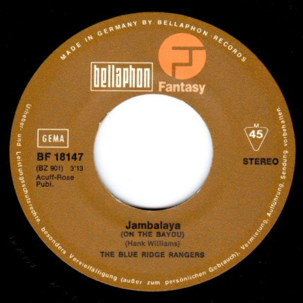 The Blue Ridge Rangers* : Jambalaya (7", Single)