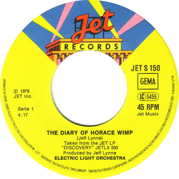 The Electric Light Orchestra* : The Diary Of Horace Wimp (7", Single)