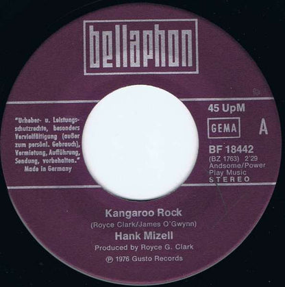 Hank Mizell : Kangaroo Rock (7", Single)