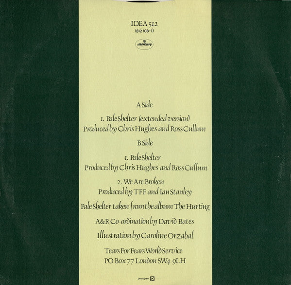 Tears For Fears : Pale Shelter (12")