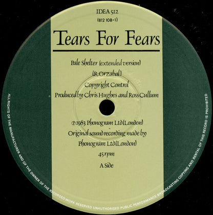 Tears For Fears : Pale Shelter (12")